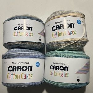4 Skeins Caron Cotton Cakes  New